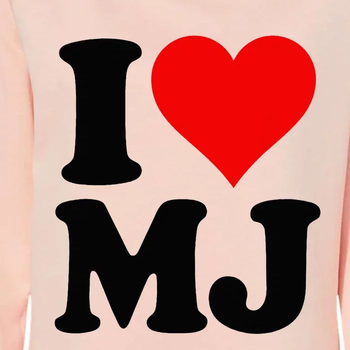 I Love Heart Mj M J M.J. Womens California Wash Sweatshirt