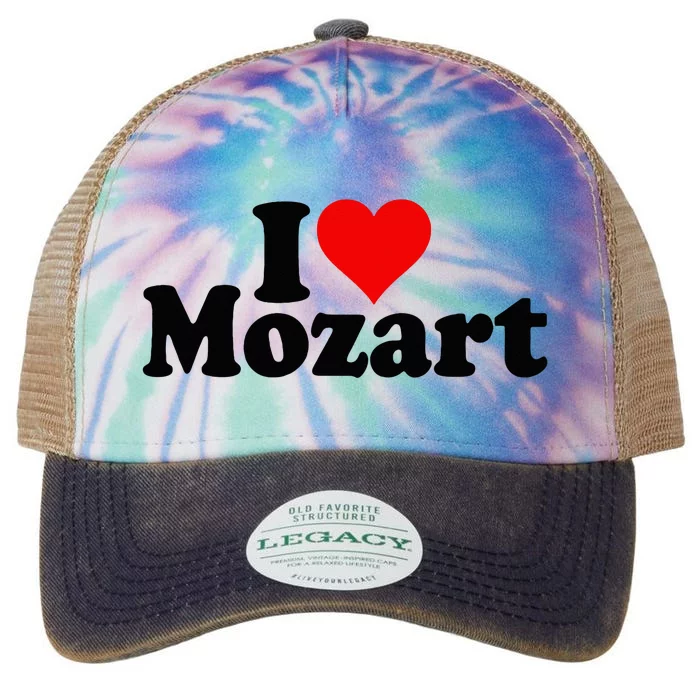 I Love Heart Mozart Legacy Tie Dye Trucker Hat