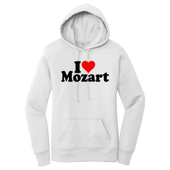 I Love Heart Mozart Women's Pullover Hoodie