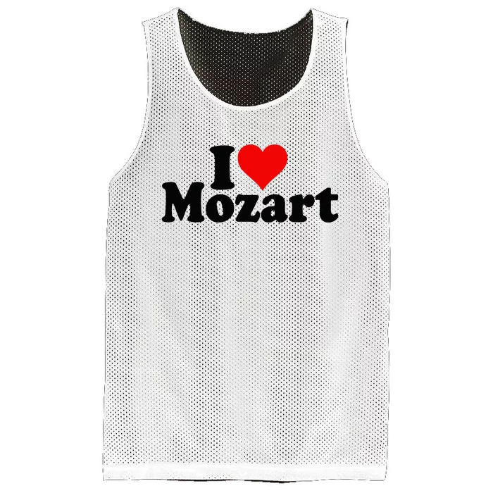 I Love Heart Mozart Mesh Reversible Basketball Jersey Tank