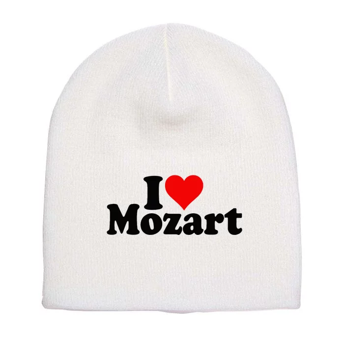 I Love Heart Mozart Short Acrylic Beanie