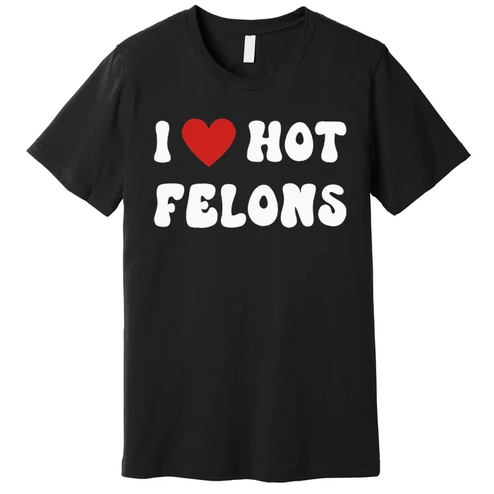 I Love Hot Felons Funny Statement Premium T-Shirt