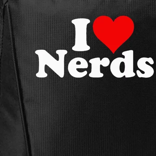 I LOVE HEART NERDS GEEKS funny quote sayings City Backpack