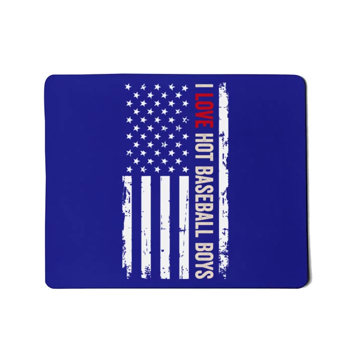 I Love Hot Baseball American Usa Flag Funny Gift Mousepad