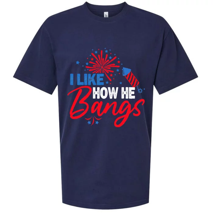 I Like How He Bangs I Like How She Explodes Couple July 4th (1) Sueded Cloud Jersey T-Shirt