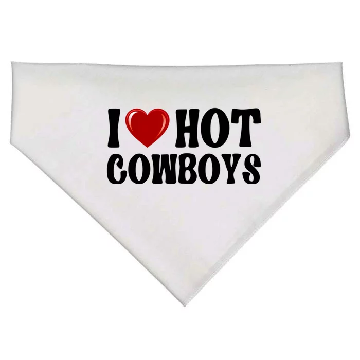 I Love Hot Cowboys, I Heart Hot Cowboys Lover USA-Made Doggie Bandana