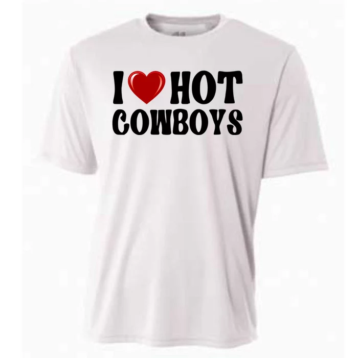 I Love Hot Cowboys, I Heart Hot Cowboys Lover Cooling Performance Crew T-Shirt