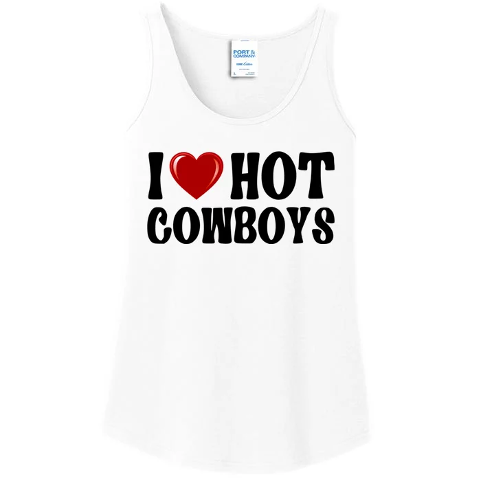 I Love Hot Cowboys, I Heart Hot Cowboys Lover Ladies Essential Tank