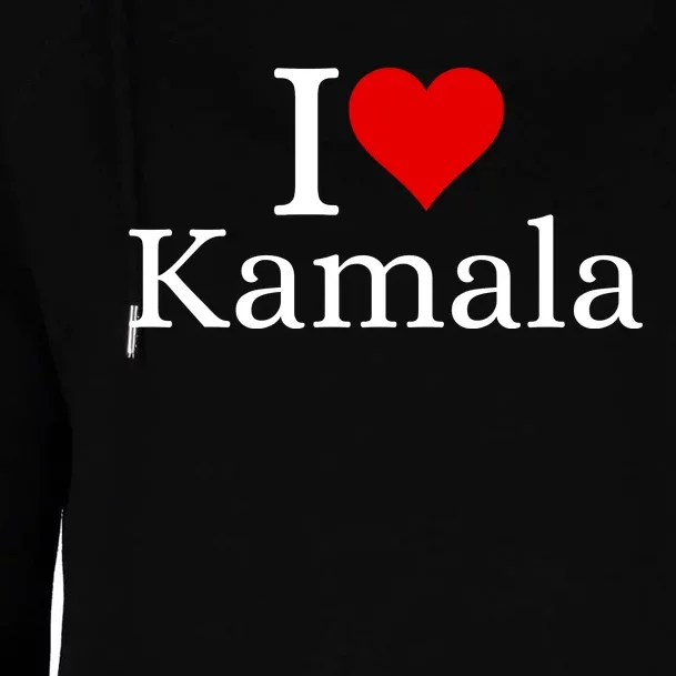 I Love Heart Kamala Womens Funnel Neck Pullover Hood