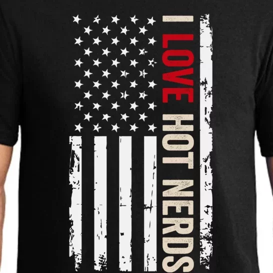 I Love Hot Nerds American Usa Flag Cool Gift Pajama Set