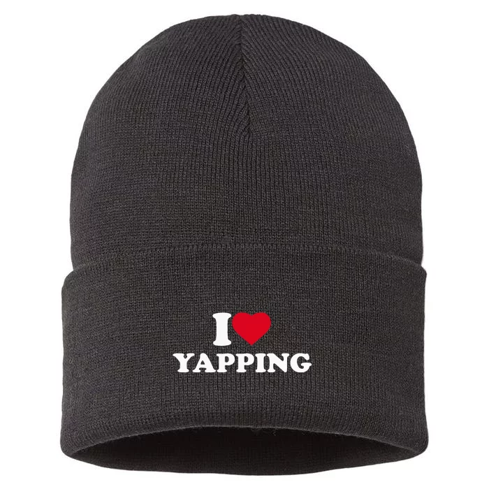 I Love Heart Yapping Lover Yapper Sustainable Knit Beanie