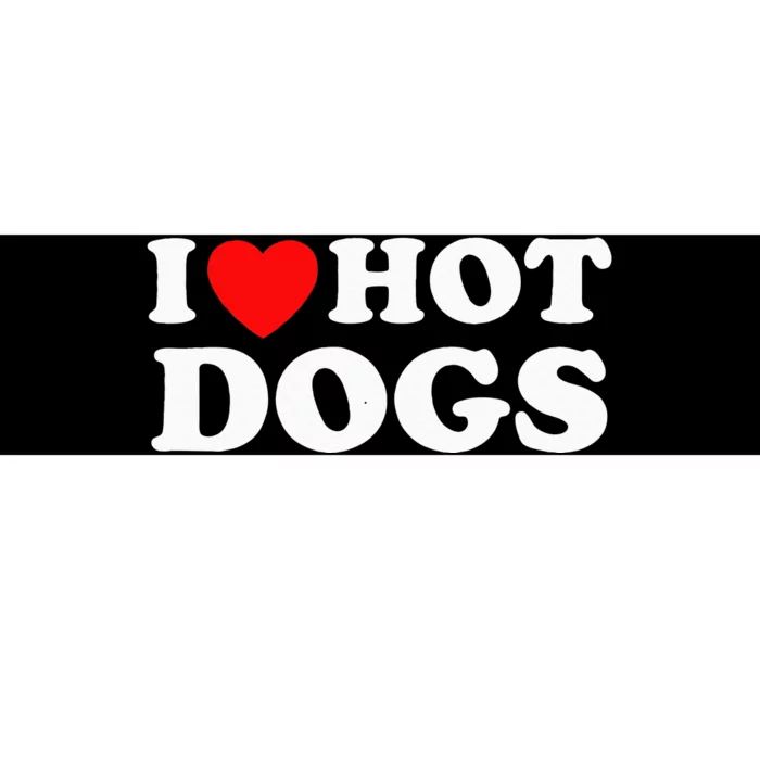 I Love Hot Dogs Funny Red Heart Love Hotdogs Bumper Sticker