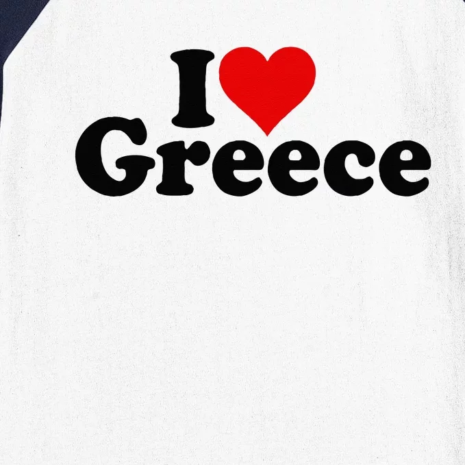 I LOVE HEART GREECE Baseball Sleeve Shirt