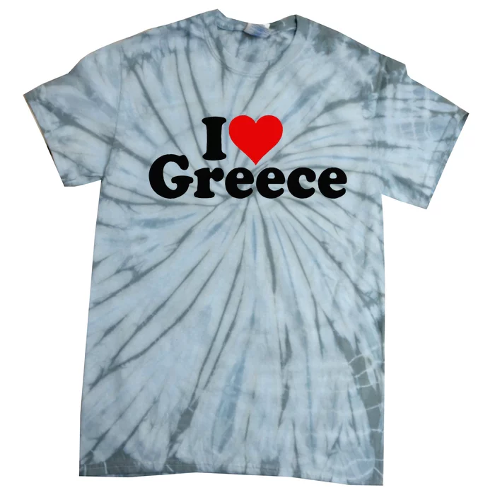 I LOVE HEART GREECE Tie-Dye T-Shirt