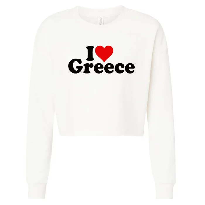 I LOVE HEART GREECE Cropped Pullover Crew