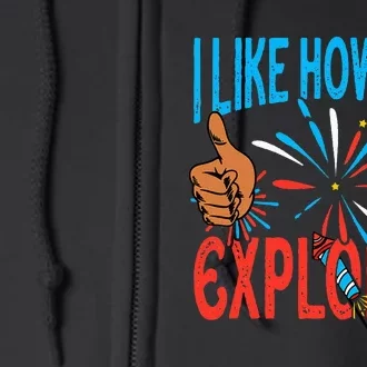 I Like How He Bangs Fireworks Funny 4th of July Couple Full Zip Hoodie