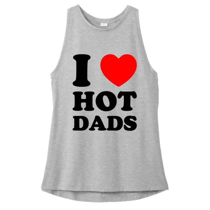 I Love Hot Dads Ladies Tri-Blend Wicking Tank