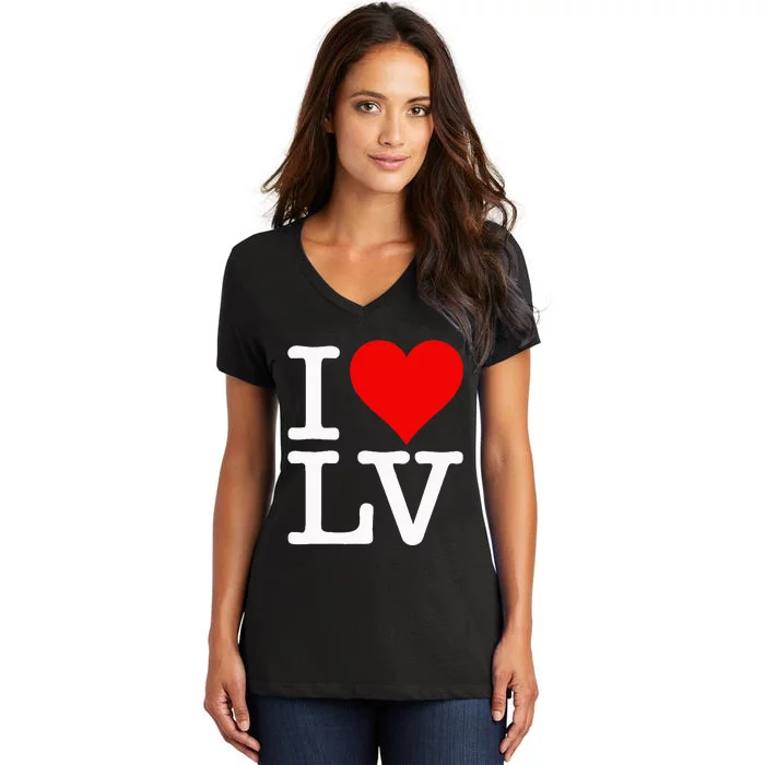 I Love Heart Las Vegas Nevada Lv Women's V-Neck T-Shirt