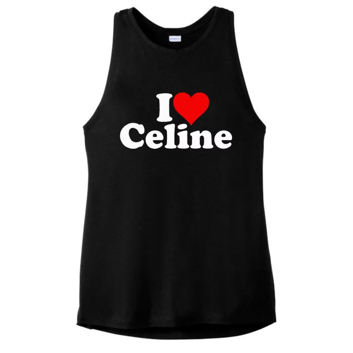 I Love Heart C.E.L.I.N.E Ladies Tri-Blend Wicking Tank