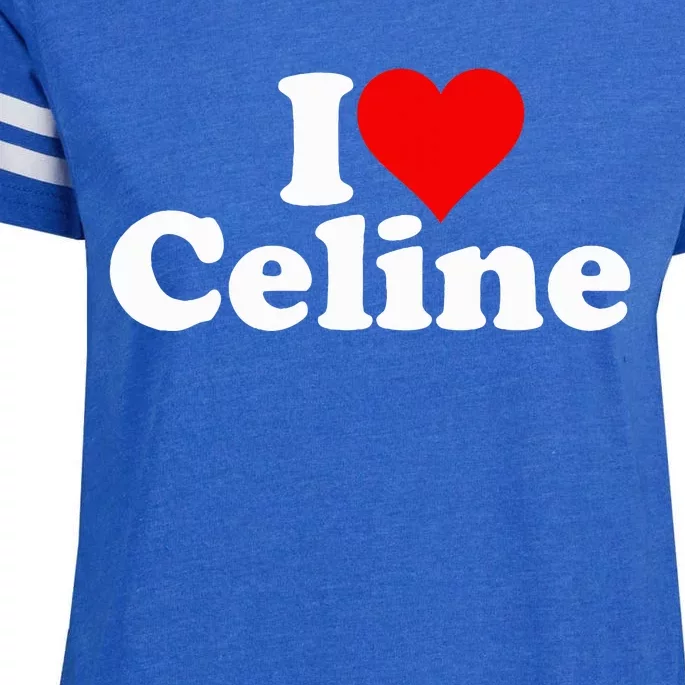 I Love Heart C.E.L.I.N.E Enza Ladies Jersey Football T-Shirt