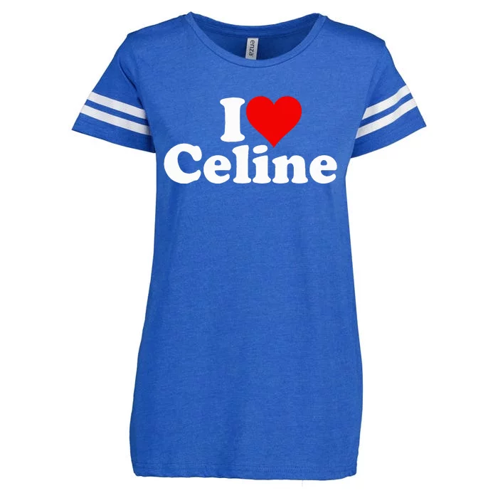 I Love Heart C.E.L.I.N.E Enza Ladies Jersey Football T-Shirt