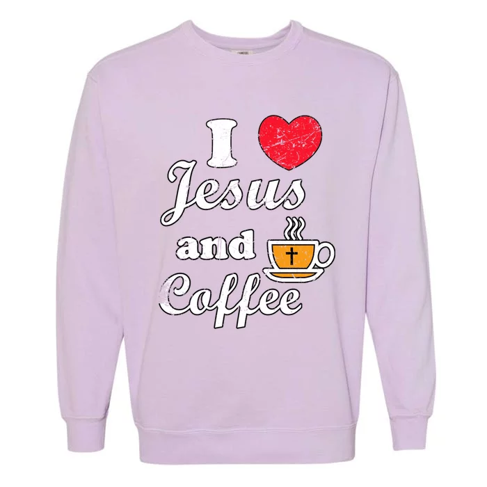 I Love Heart Jesus Garment-Dyed Sweatshirt