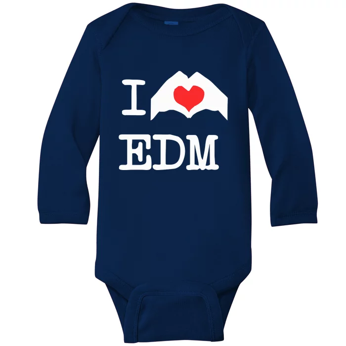 I Love Heart Edm Baby Long Sleeve Bodysuit