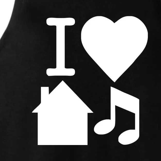 I Love House Music DJ Ladies Tri-Blend Wicking Tank