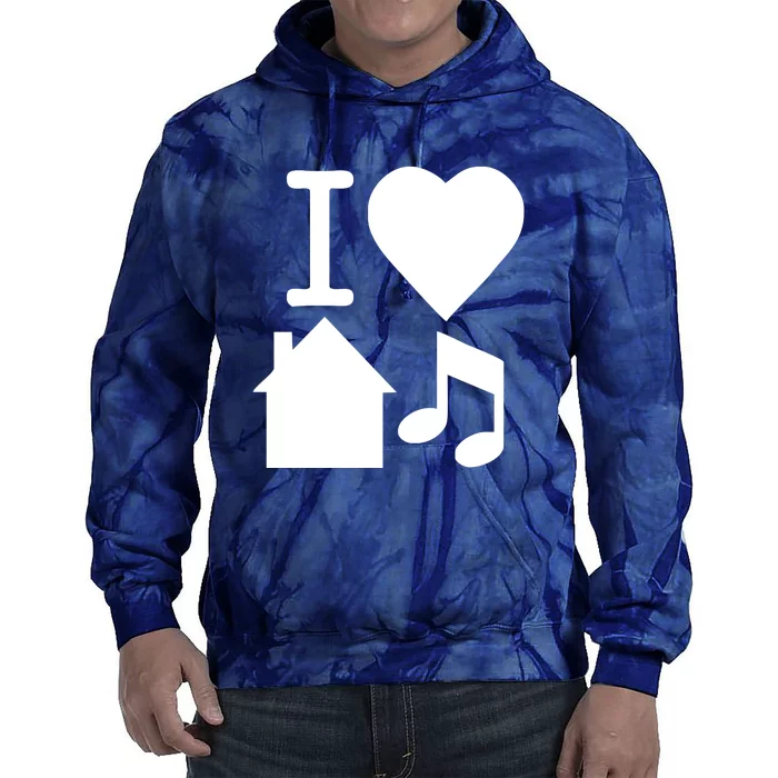 I Love House Music DJ Tie Dye Hoodie