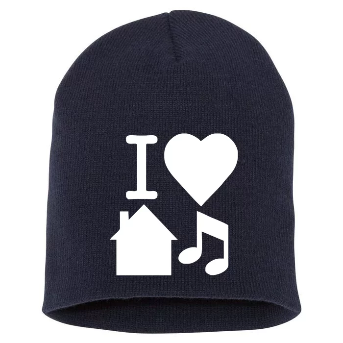 I Love House Music DJ Short Acrylic Beanie