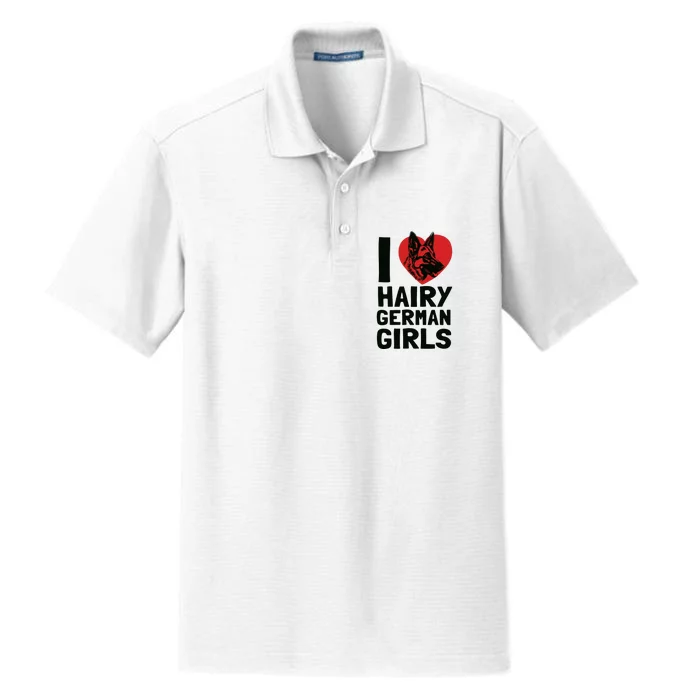 I Love Hairy German German Shepherd Edition Dry Zone Grid Performance Polo