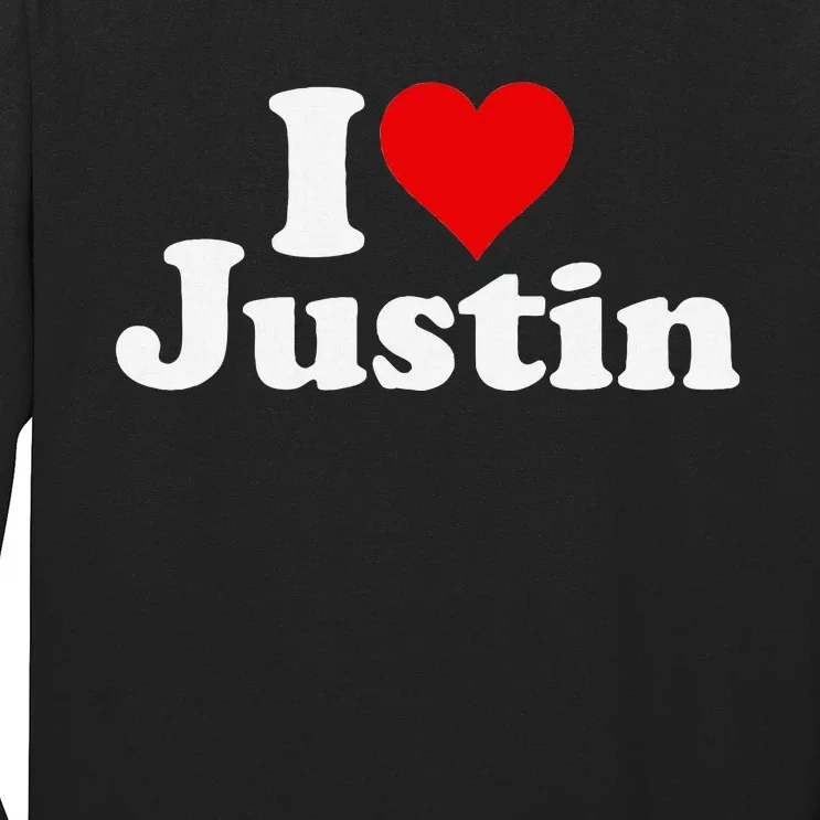 I Love Heart Justin Long Sleeve Shirt