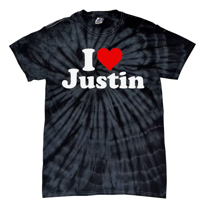 I Love Heart Justin Tie-Dye T-Shirt