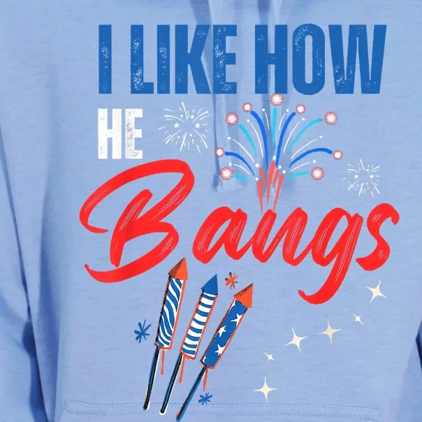 I Like How He Bangs I Like How She Explodes 4th Of July Unisex Surf Hoodie