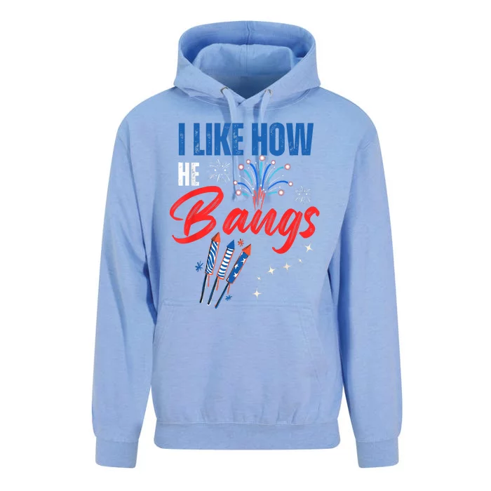 I Like How He Bangs I Like How She Explodes 4th Of July Unisex Surf Hoodie