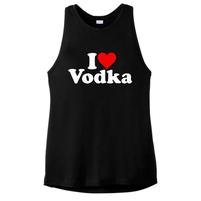 I Love Heart Vodka Ladies Tri-Blend Wicking Tank