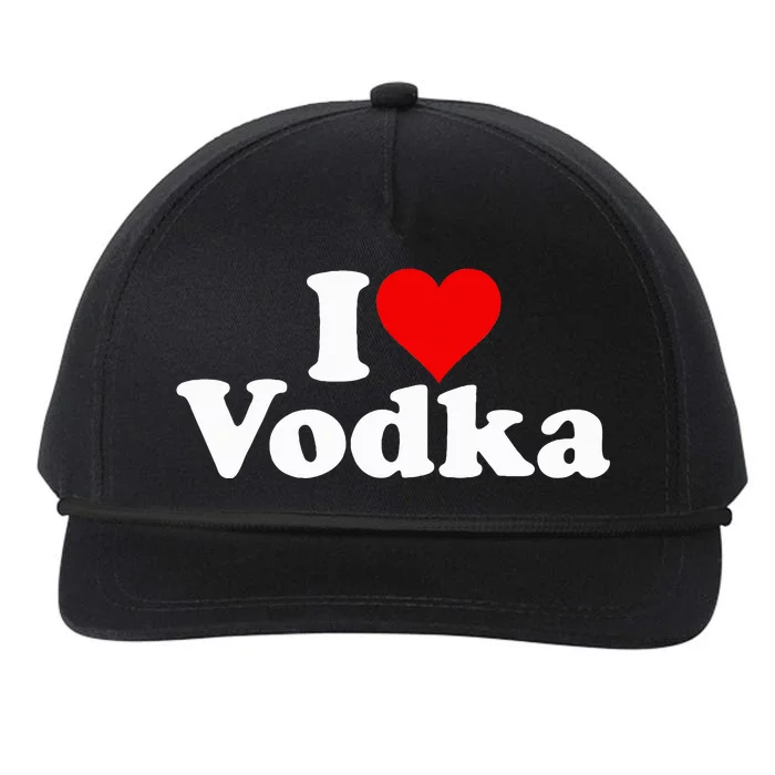 I Love Heart Vodka Snapback Five-Panel Rope Hat