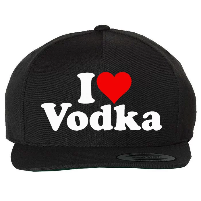 I Love Heart Vodka Wool Snapback Cap