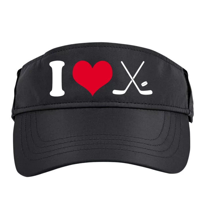 I Love Hockey, Sticks And Puck Adult Drive Performance Visor