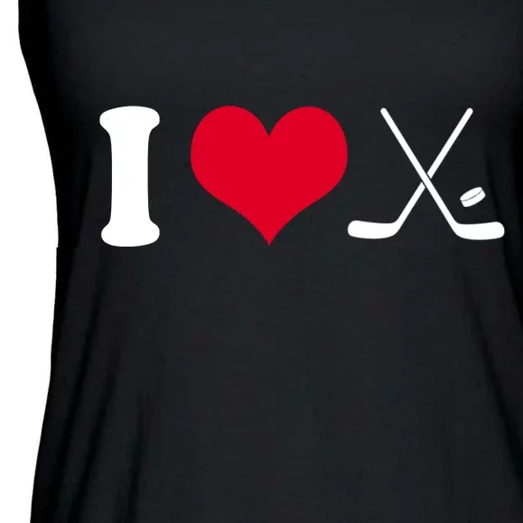 I Love Hockey, Sticks And Puck Ladies Essential Flowy Tank