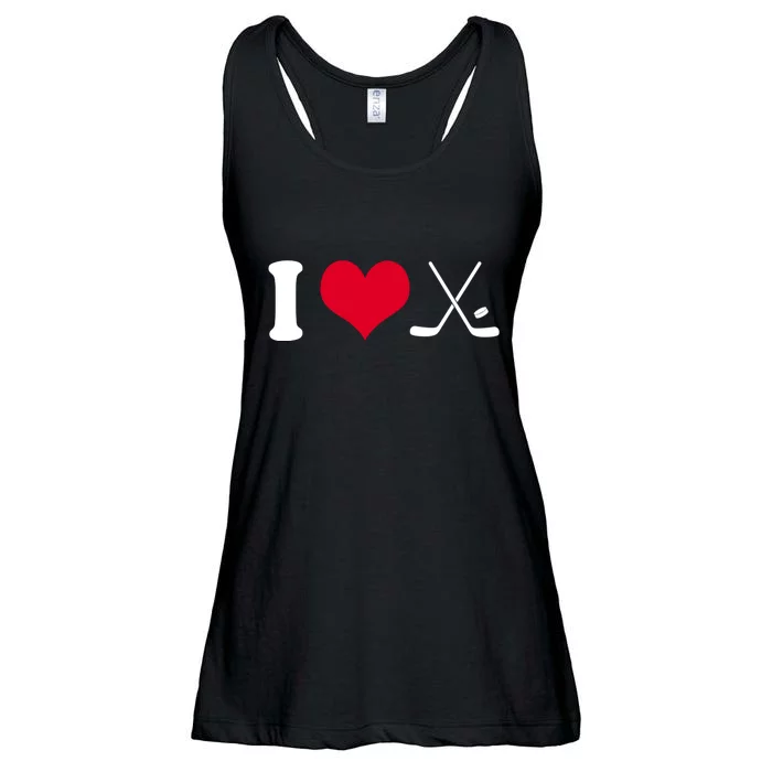 I Love Hockey, Sticks And Puck Ladies Essential Flowy Tank