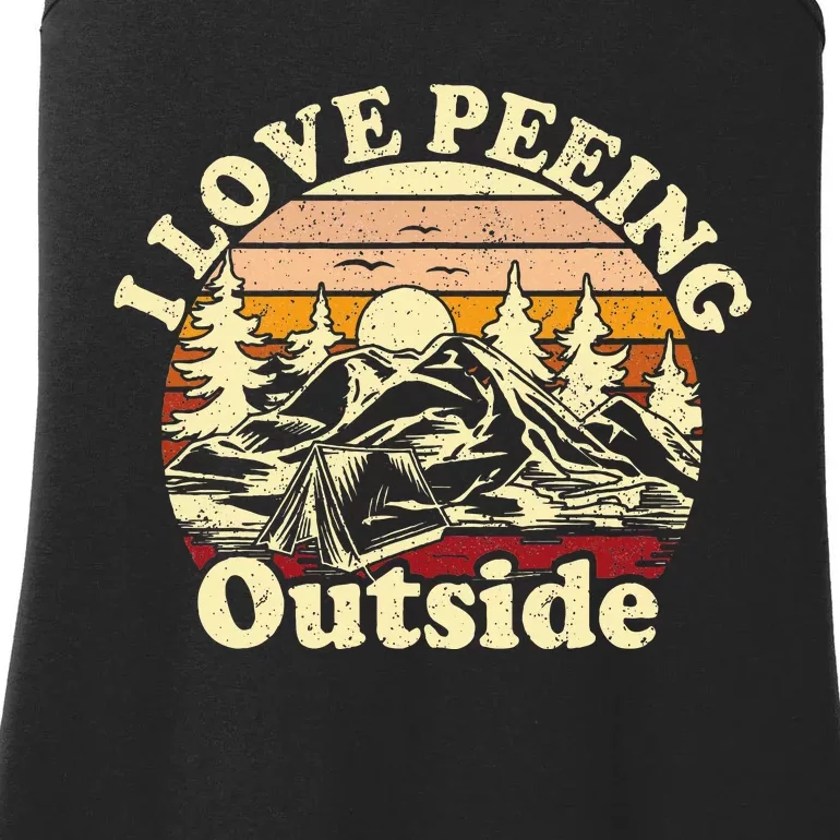 I Love Heart Peeing Outside Lover Camping Hikind Outdoors Ladies Essential Tank