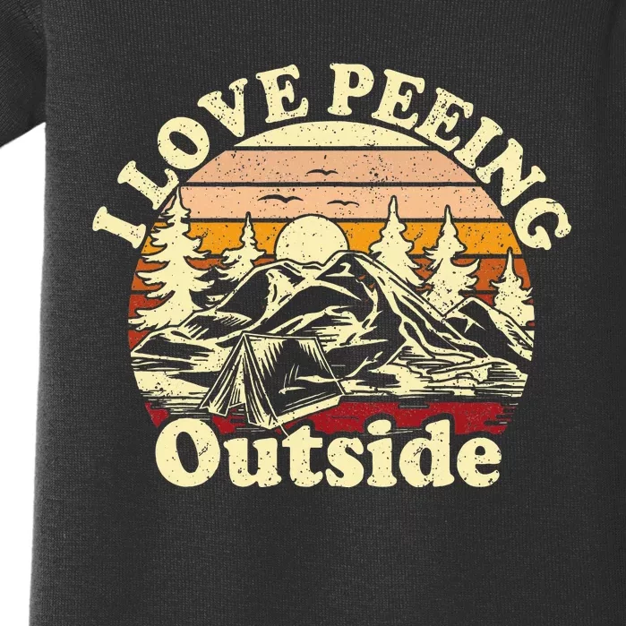 I Love Heart Peeing Outside Lover Camping Hikind Outdoors Baby Bodysuit