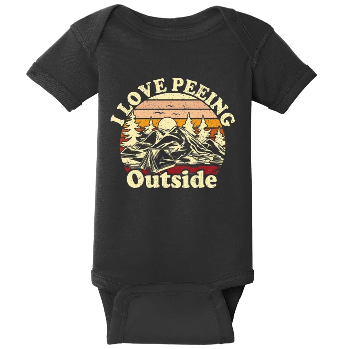 I Love Heart Peeing Outside Lover Camping Hikind Outdoors Baby Bodysuit