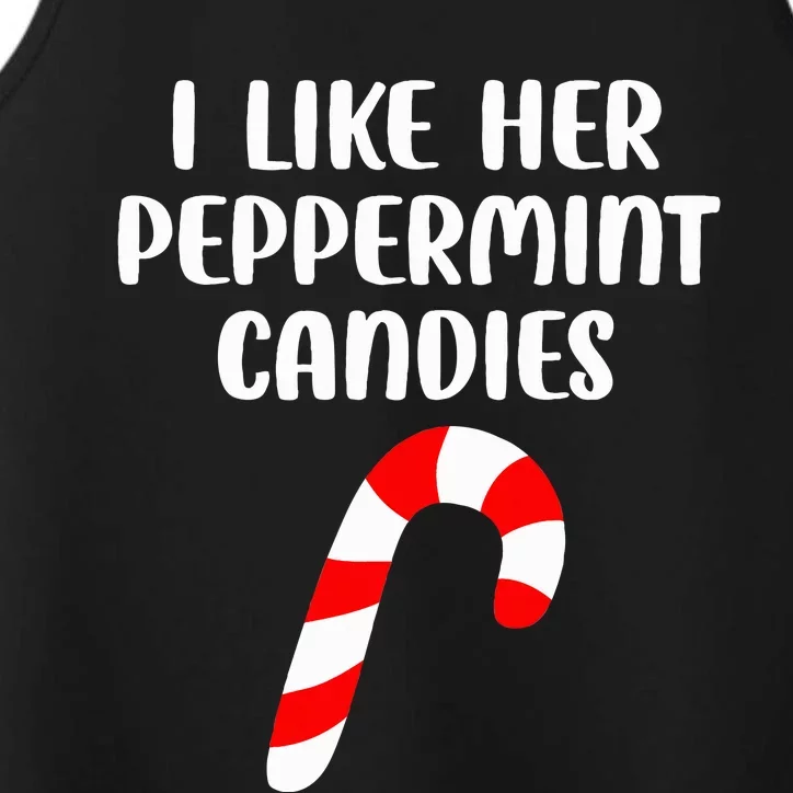 I Like Her Peppermint Candies Christmas Couples Matching Performance Tank