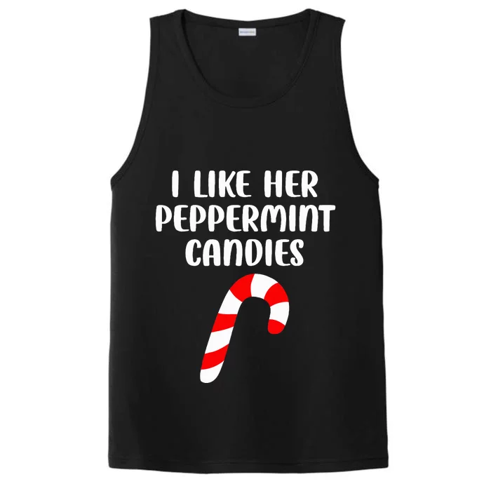 I Like Her Peppermint Candies Christmas Couples Matching Performance Tank