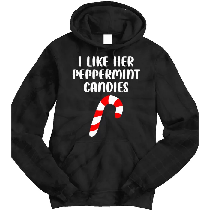 I Like Her Peppermint Candies Christmas Couples Matching Tie Dye Hoodie