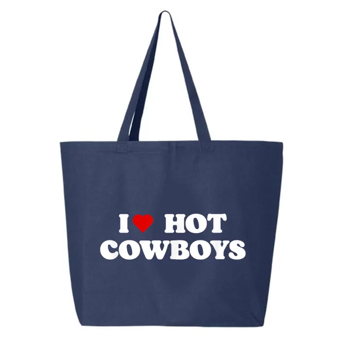 I Love Hot Cowboys I Heart Cowboys Funny Country Western 25L Jumbo Tote