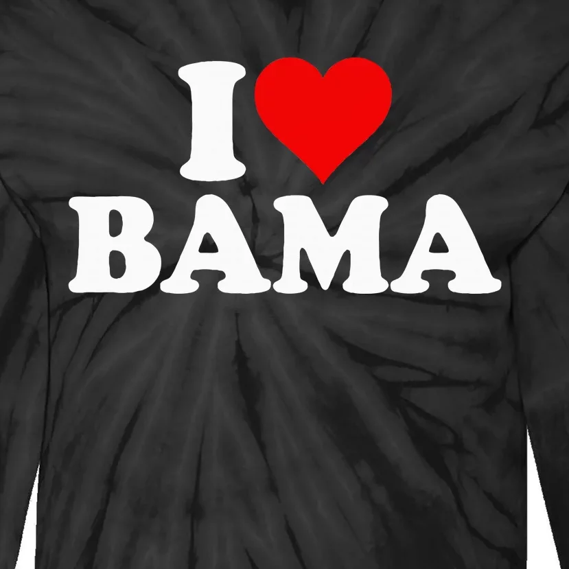 I Love Heart Bama Alabama Tie-Dye Long Sleeve Shirt