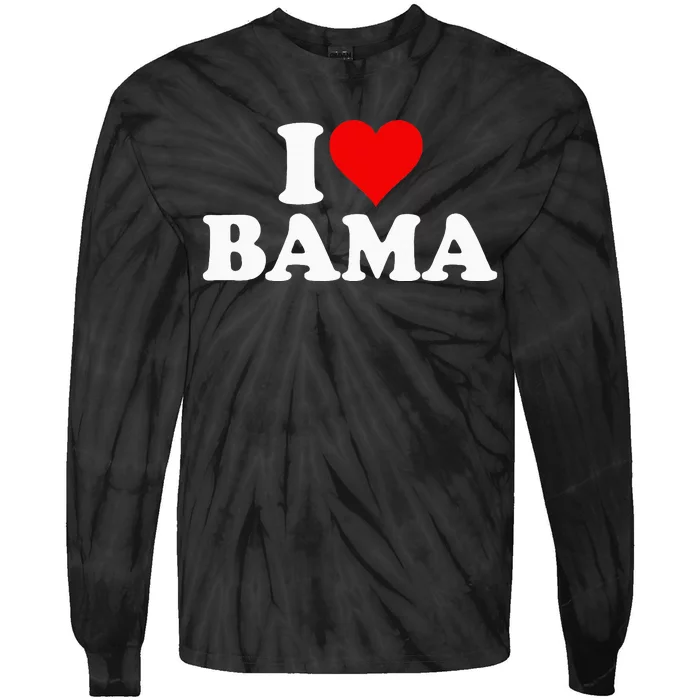 I Love Heart Bama Alabama Tie-Dye Long Sleeve Shirt